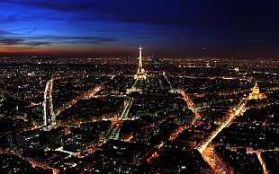 Paris city lights during night time